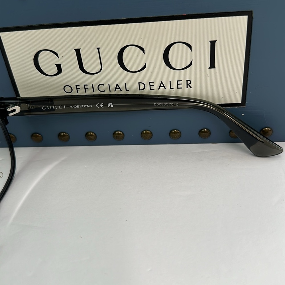 Auth - Gucci GG1118O 003 Eyeglasses Men's Black/Grey Full Rim Square Shape 52-2… - Picture 11 of 16
